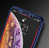 Apple iPhone X 360 Blaue Hülle mit Schutzglas