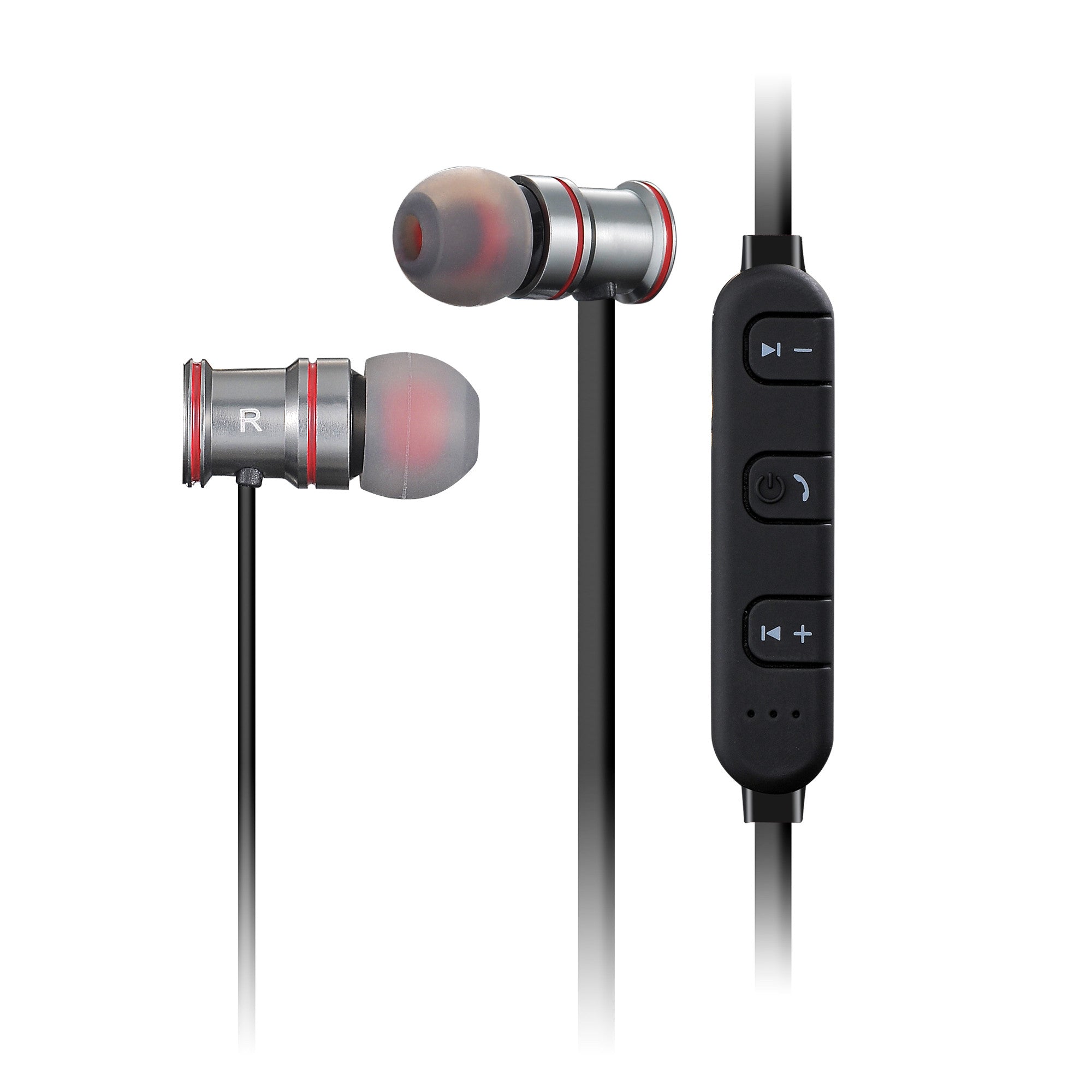 Black ChargeSound Wireless Bluetooth 4.1 Earphones with Microphone
